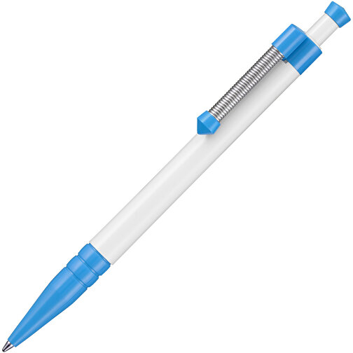 Kugelschreiber SPRING , Ritter-Pen, himmelblau/weiß, ABS-Kunststoff, 14,10cm (Länge), Bild 2