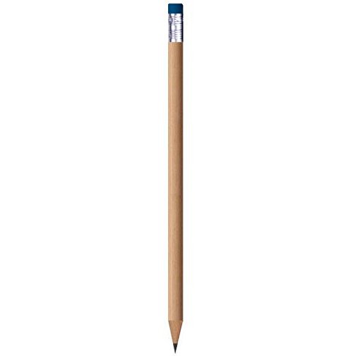 Bleistift, Natur, Rund, Mit Radierer , hellblau, Holz, 18,50cm x 0,70cm x 0,70cm (Länge x Höhe x Breite), Bild 1