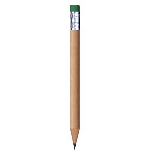 Bleistift, Natur, Rund, Mit Radierer, Kurz , dunkelblau, Holz, 9,50cm x 0,70cm x 0,70cm (Länge x Höhe x Breite), Bild 1