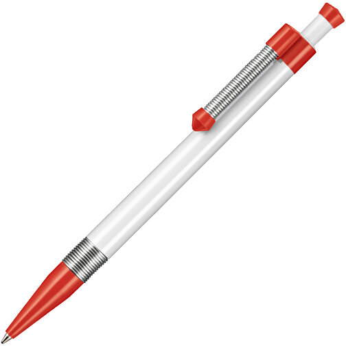 Kugelschreiber Spring SP , Ritter-Pen, signalrot/weiss, ABS-Kunststoff, 14,10cm (Länge), Bild 2