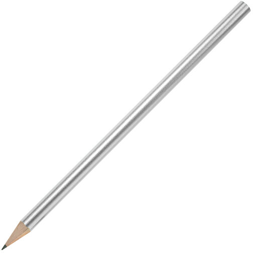 Bleistift, Lackiert, Rund , silber, Holz, 17,50cm x 0,70cm x 0,70cm (Länge x Höhe x Breite), Bild 2