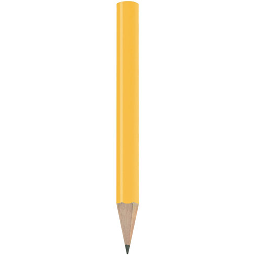 Bleistift, Lackiert, Rund, Kurz , dunkelgelb, Holz, 8,50cm x 0,70cm x 0,70cm (Länge x Höhe x Breite), Bild 1