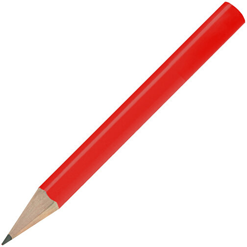 Bleistift, Lackiert, Rund, Kurz , hellrot, Holz, 8,50cm x 0,70cm x 0,70cm (Länge x Höhe x Breite), Bild 2