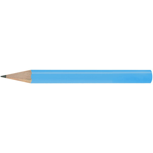 Bleistift, Lackiert, Rund, Kurz , hellblau, Holz, 8,50cm x 0,70cm x 0,70cm (Länge x Höhe x Breite), Bild 3