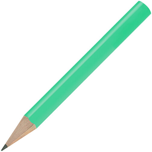 Bleistift, Lackiert, Rund, Kurz , hellgrün, Holz, 8,50cm x 0,70cm x 0,70cm (Länge x Höhe x Breite), Bild 2