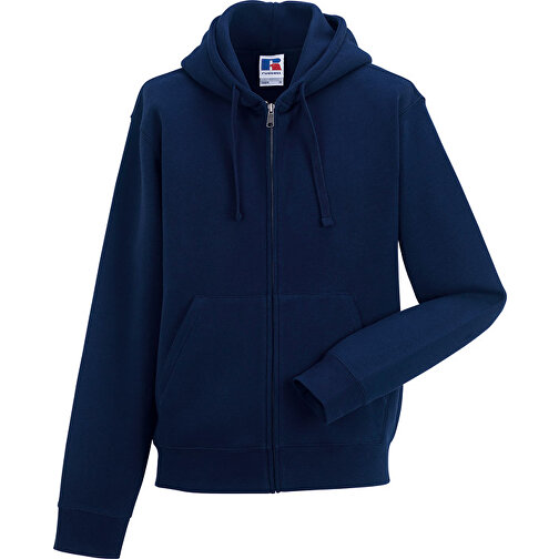 Authentic Zipped Hooded Sweat , Russell, navy blau, 80 % Baumwolle, 20 % Polyester, S, , Bild 1
