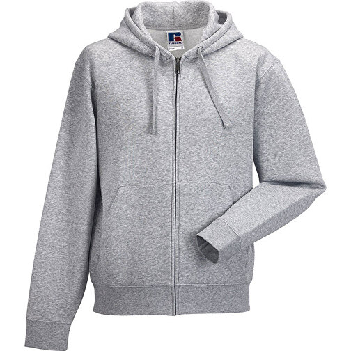Authentic Zipped Hooded Sweat , Russell, oxfordgrau, 80 % Baumwolle, 20 % Polyester, S, , Bild 1
