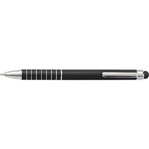 Kugelschreiber Aus Metall Oliver , schwarz, Aluminium, Kautschuk, 12,50cm (Höhe), Bild 3
