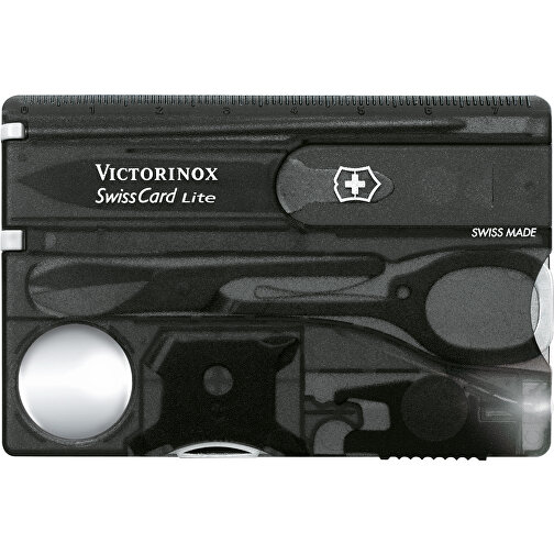 Victorinox Swiss Card 'Lite' , Victorinox, schwarz transparent, Kunststoff matt, 8,20cm x 0,45cm x 5,40cm (Länge x Höhe x Breite), Bild 1