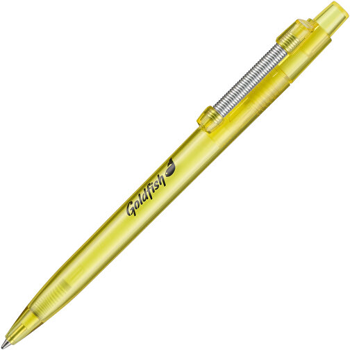 Kugelschreiber STRONG TRANSPARENT , Ritter-Pen, ananas-gelb, ABS u. Metall, 14,60cm (Länge), Bild 2