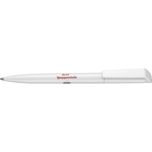 Kugelschreiber FLIP , Ritter-Pen, weiß, ABS-Kunststoff, 14,00cm (Länge), Bild 3