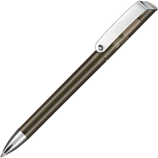 Kugelschreiber GLOSSY TRANSPARENT , Ritter-Pen, schwarz-transparent, ABS-Kunststoff, 14,20cm (Länge), Bild 2