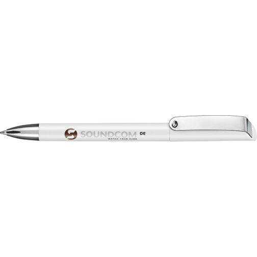 Kugelschreiber GLOSSY , Ritter-Pen, weiss, ABS-Kunststoff, 14,20cm (Länge), Bild 3