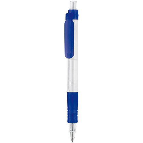 Kugelschreiber Vegetal Pen Clear Transparent , gefrostet dunkelblau, PLA, 13,70cm (Länge), Bild 1