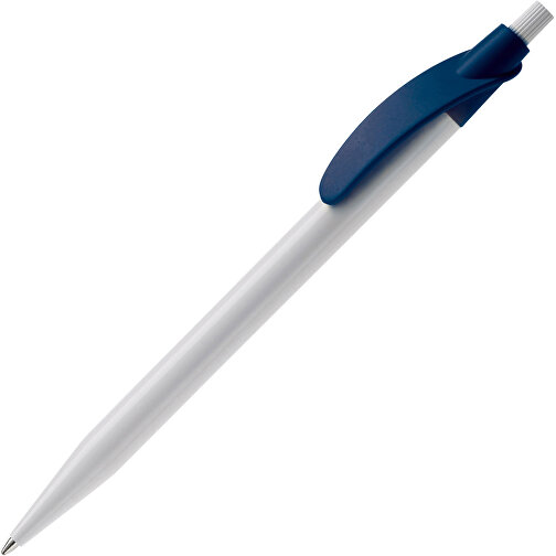 Kugelschreiber Cosmo Hardcolour , weiß / dunkelblau, ABS, 14,50cm (Länge), Bild 2