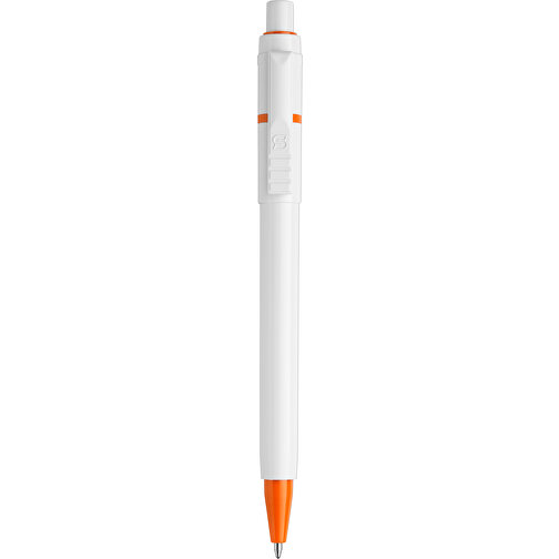 Kugelschreiber Baron Hardcolour , weiss / orange, ABS, 13,30cm (Länge), Bild 1