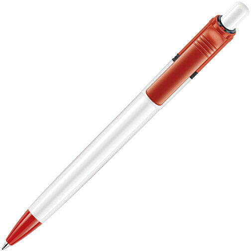 Kugelschreiber Ducal Colour Hardcolour , weiß / rot, ABS, 13,80cm (Länge), Bild 2