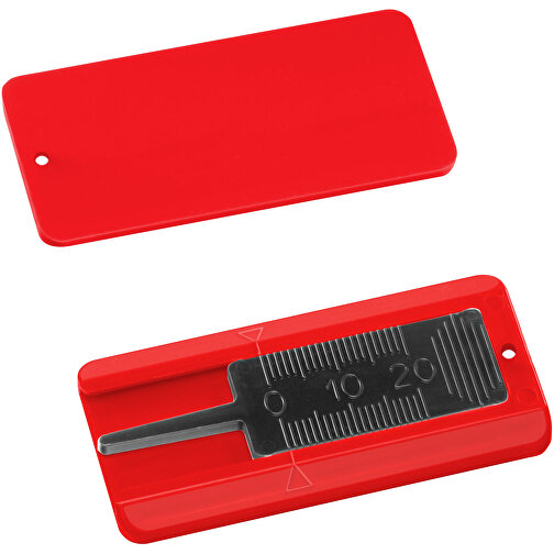 Reifenprofiltiefenmesser , schwarz, rot, PS+PP, 6,50cm x 0,50cm x 3,00cm (Länge x Höhe x Breite), Bild 1