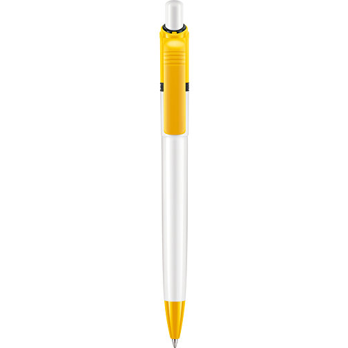 Kugelschreiber Ducal Colour Hardcolour , weiß / gelb, ABS, 13,80cm (Länge), Bild 1