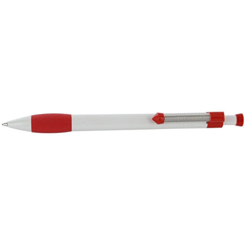 Kugelschreiber Spring Grippy , Ritter-Pen, signalrot/weiß, ABS-Kunststoff, 14,10cm (Länge), Bild 3