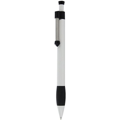 Kugelschreiber Spring Grippy , Ritter-Pen, schwarz/weiß, ABS-Kunststoff, 14,10cm (Länge), Bild 1