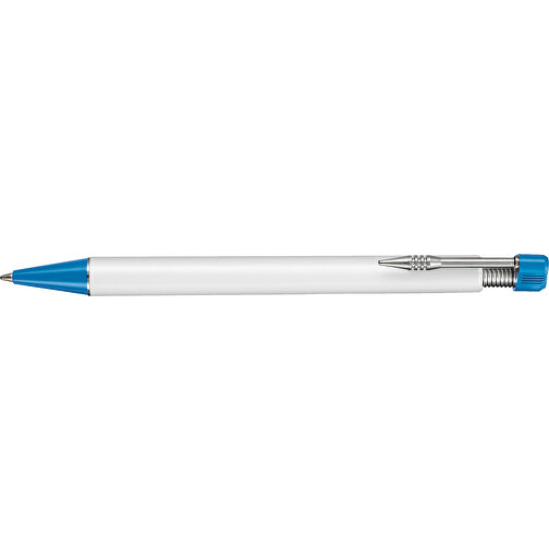Kugelschreiber EMPIRE , Ritter-Pen, himmelblau/weiß, ABS-Kunststoff, 14,50cm (Länge), Bild 3