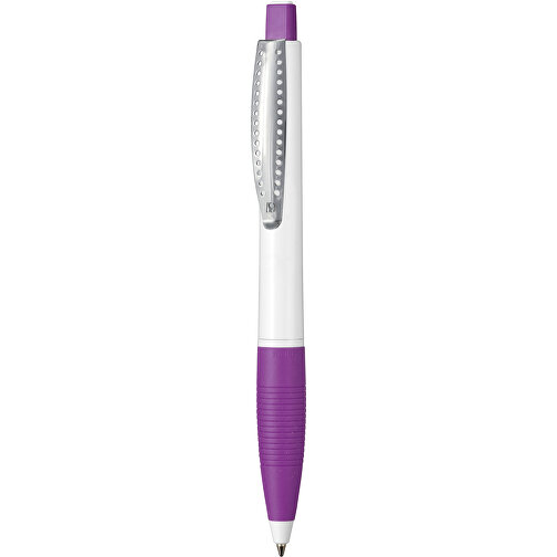 Kugelschreiber CLUB , Ritter-Pen, violett/weiss, ABS-Kunststoff, 14,20cm (Länge), Bild 1