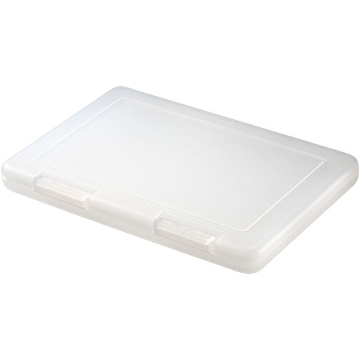 Vorratsdose 'Slim-Box' , transparent-milchig, Kunststoff, 18,50cm x 1,80cm x 12,80cm (Länge x Höhe x Breite), Bild 1