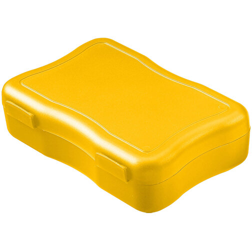 Brotzeitdose 'Wave', Klein , standard-gelb, Kunststoff, 14,70cm x 4,00cm x 10,00cm (Länge x Höhe x Breite), Bild 1