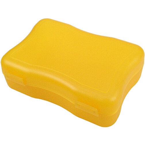 Brotzeitdose 'Wave', Mittel , standard-gelb, Kunststoff, 16,00cm x 5,00cm x 11,30cm (Länge x Höhe x Breite), Bild 1