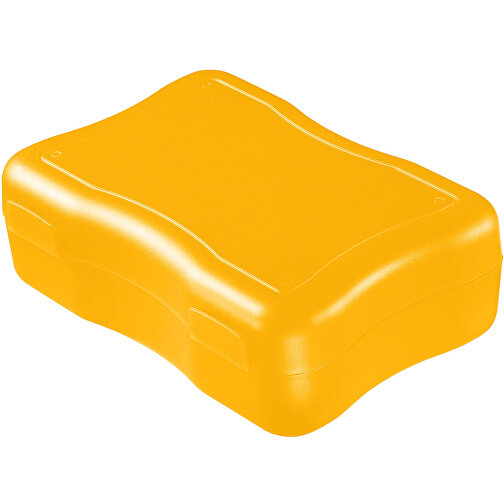 Brotzeitdose 'Wave', Groß , standard-gelb, Kunststoff, 17,80cm x 6,00cm x 12,20cm (Länge x Höhe x Breite), Bild 1