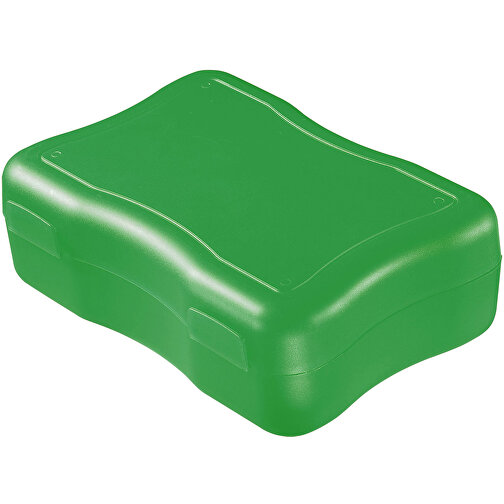 Brotzeitdose 'Wave', Groß , standard-grün, Kunststoff, 17,80cm x 6,00cm x 12,20cm (Länge x Höhe x Breite), Bild 1
