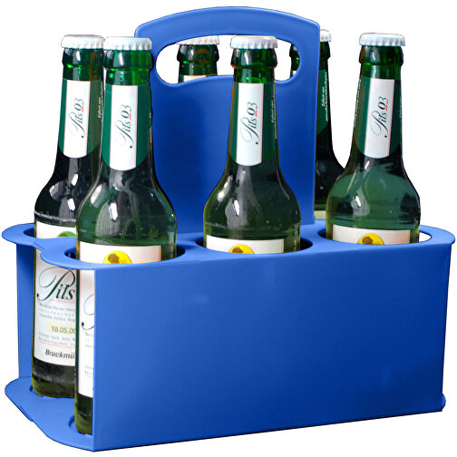 Bierflaschenträger 'Take 6' , standard-blau PP, Kunststoff, 27,00cm x 25,70cm x 17,40cm (Länge x Höhe x Breite), Bild 1