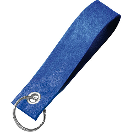 Filz-Schlüsselanhänger 'Strap' , blau, Textil, 12,00cm x 0,50cm x 2,50cm (Länge x Höhe x Breite), Bild 1