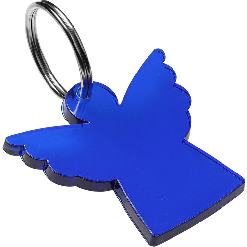 Schlüsselanhänger 'Engel' , trend-blau PS, Kunststoff, 4,20cm x 0,30cm x 4,30cm (Länge x Höhe x Breite), Bild 1