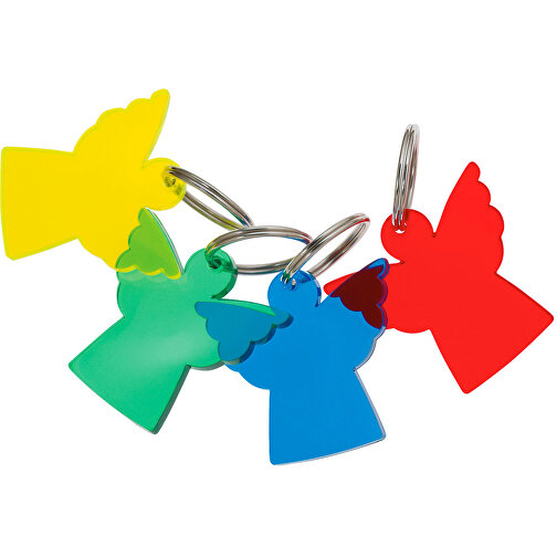 Schlüsselanhänger 'Engel' , trend-orange PS, Kunststoff, 4,20cm x 0,30cm x 4,30cm (Länge x Höhe x Breite), Bild 2