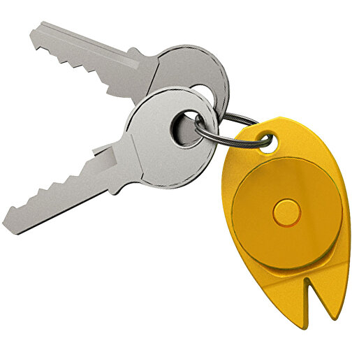 Schlüsselanhänger 'Zecke' , standard-gelb, Kunststoff, 4,50cm x 0,60cm x 2,70cm (Länge x Höhe x Breite), Bild 1