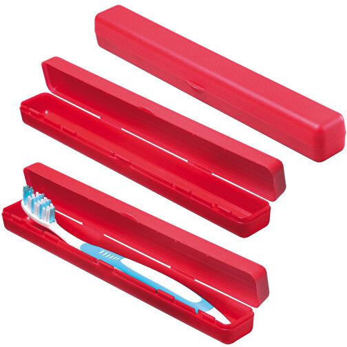 Schutzbox 'Zahnbürste' , trend-rot PP, Kunststoff, 20,50cm x 2,40cm x 2,60cm (Länge x Höhe x Breite), Bild 1