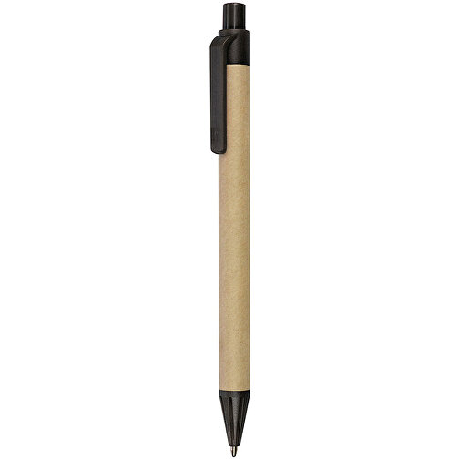 Papierkugelschreiber , schwarz, Biopapier, 13,80cm (Länge), Bild 1