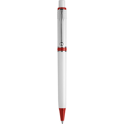 Kugelschreiber Raja Hardcolour , weiß / rot, ABS & Metall, 14,00cm (Länge), Bild 1