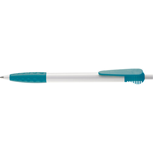 Kugelschreiber Cosmo Grip HC , weiss / türkis, ABS, 14,70cm (Länge), Bild 3
