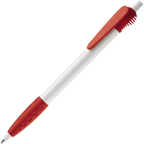 Kugelschreiber Cosmo Grip HC , weiß / rot, ABS, 14,70cm (Länge), Bild 2