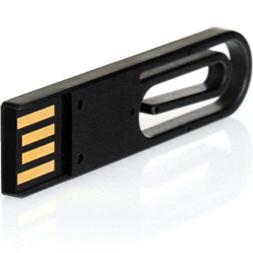 USB-Stick CLIP IT! 2GB , Promo Effects MB , schwarz MB , 2 GB , Kunststoff MB , 3 - 10 MB/s MB , 5,30cm x 1,28cm (Länge x Breite), Bild 2