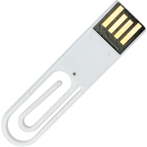 USB-Stick CLIP IT! 2GB , Promo Effects MB , weiß MB , 2 GB , Kunststoff MB , 3 - 10 MB/s MB , 5,30cm x 1,28cm (Länge x Breite), Bild 1