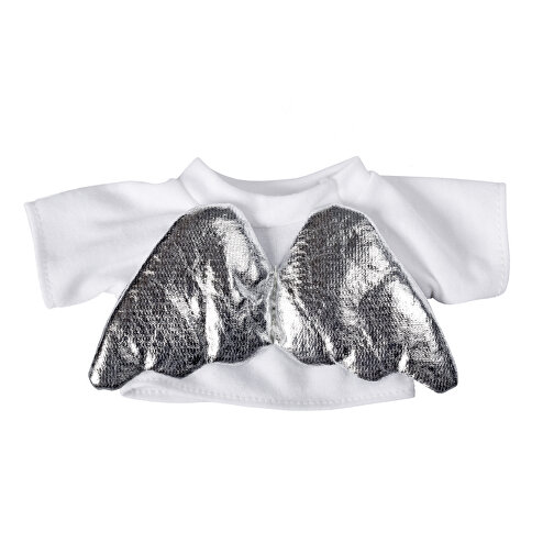 Mini-T-Shirt Mit Flügeln , weiss, Polyester, 8,00cm x 2,00cm x 16,00cm (Länge x Höhe x Breite), Bild 1
