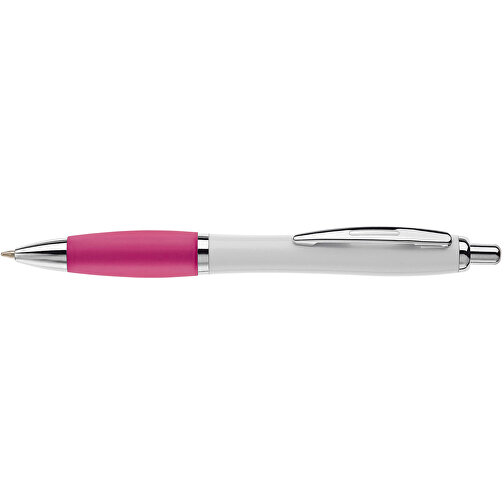 Kugelschreiber Hawaï Weiß , weiß / rosé, ABS & Metall, 14,00cm (Länge), Bild 3