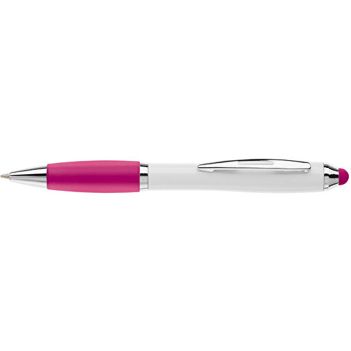 Kugelschreiber Hawaï Stylus Weiss , weiss / rosé, ABS, 13,50cm (Länge), Bild 3