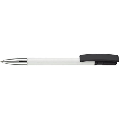 Kugelschreiber Nash Hardcolour Mit Metallspitze , weiss / schwarz, ABS & Metall, 14,50cm (Länge), Bild 3