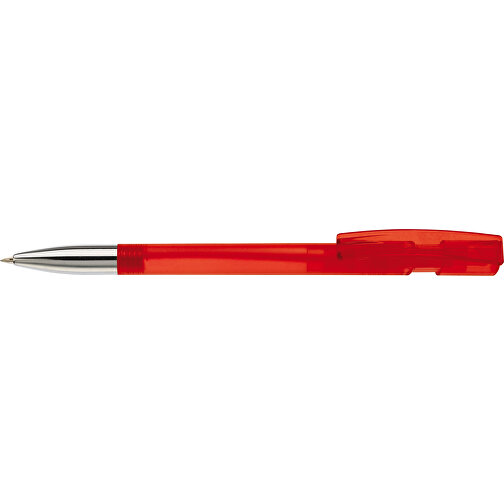 Kugelschreiber Nash Transparent Mit Metallspitze , transparent rot, ABS & Metall, 14,50cm (Länge), Bild 3