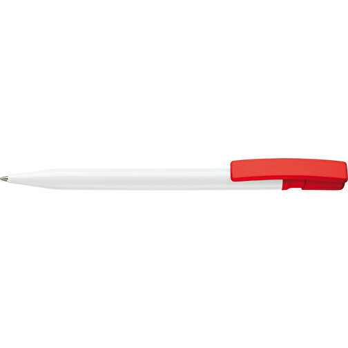 Kugelschreiber Nash Hardcolour , weiß / rot, ABS, 14,50cm (Länge), Bild 3